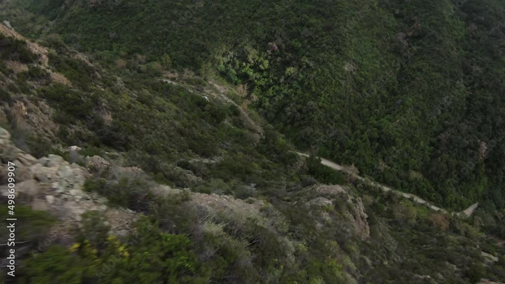 FPV Drone Flying through the Green Forest Canyon FPV Drone Flying through the Green Forest Canyon