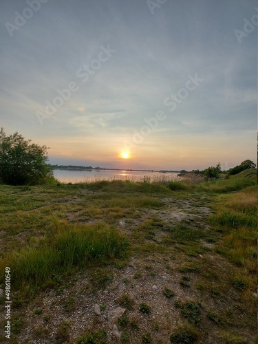 sunset over the river