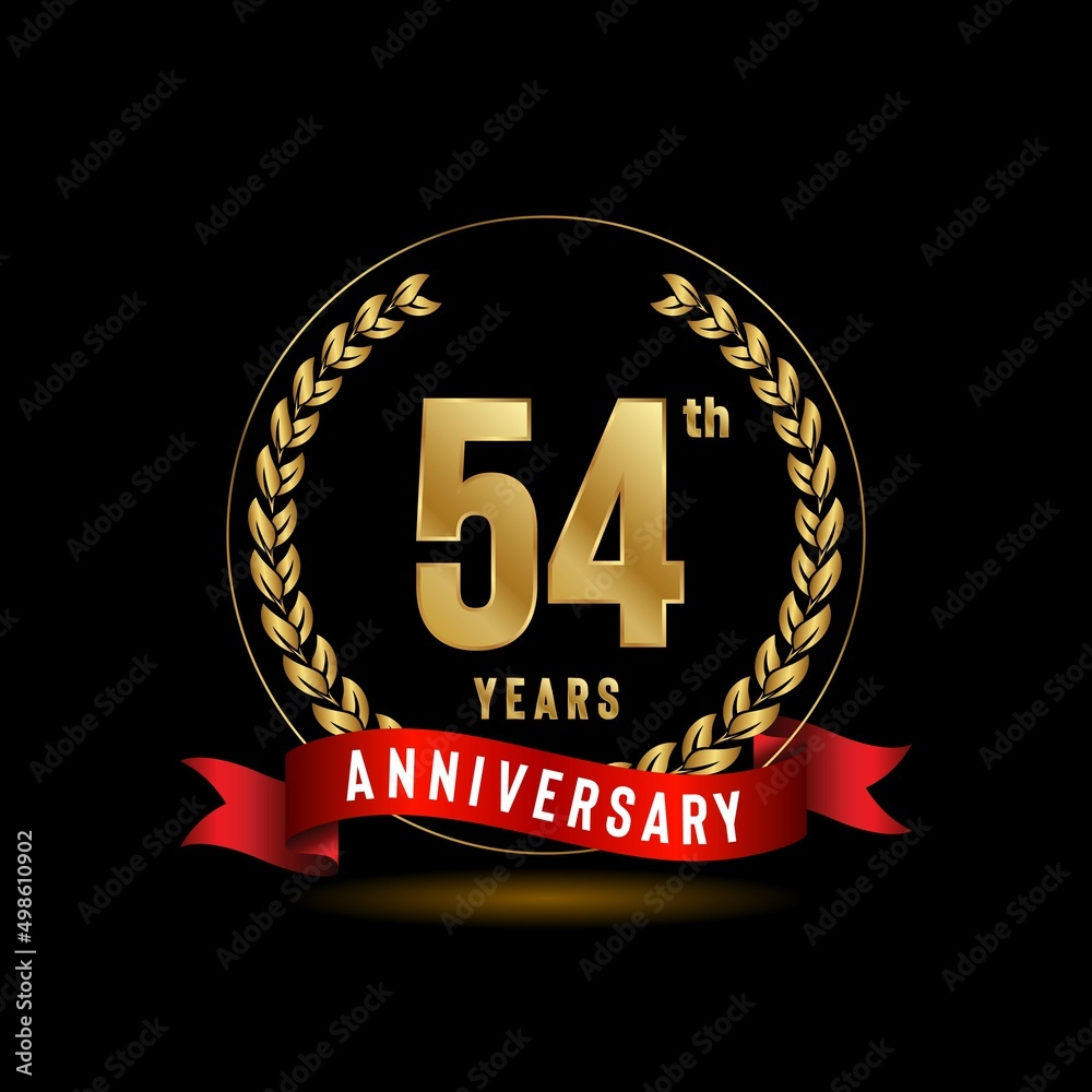 54th Anniversary logotype. Anniversary celebration template design for ...