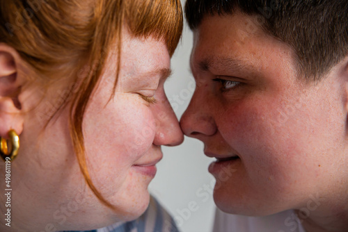 Close up of a lesbian couple.