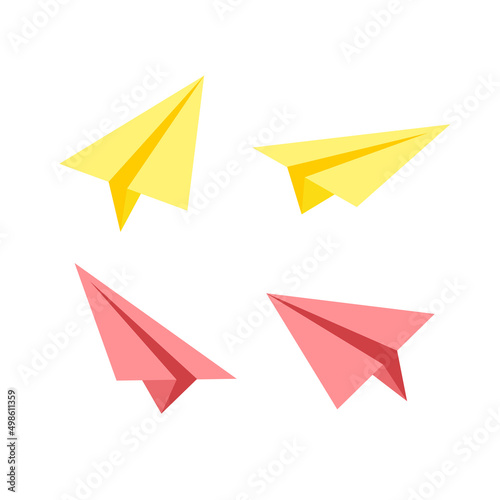 Free Download Paper airplane icon. Airplane made of paper. Isolated raster illustration on a white background.  - GFXLoad