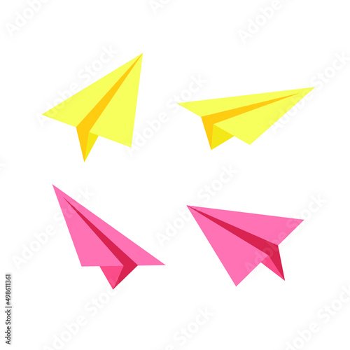 Paper airplane icon. Airplane made of paper. Isolated vector illustration on a white background. 