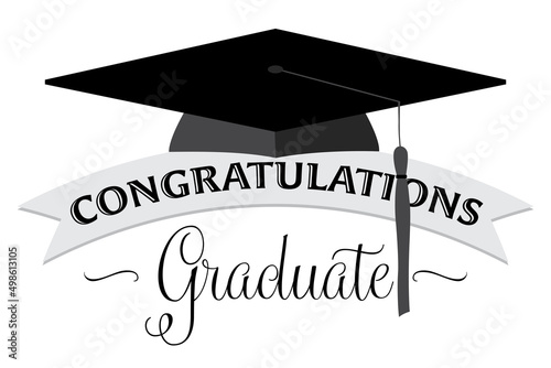 A mortar board and text for the graduating class
