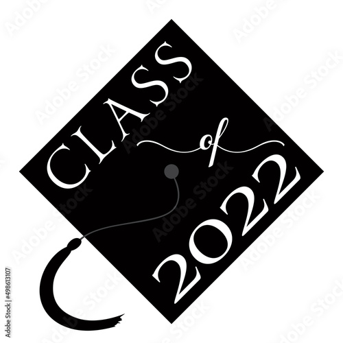 A mortar board and text for the graduating class
