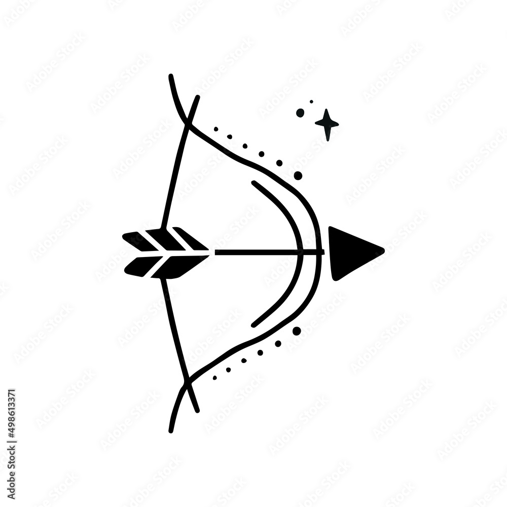 Symbol sign with inscription. Sagittarius. Vector image of zodiac sign for astrology and horoscopes. Symbol sign with inscription. Sagittarius. Vector image of zodiac sign for astrology and horoscopes.