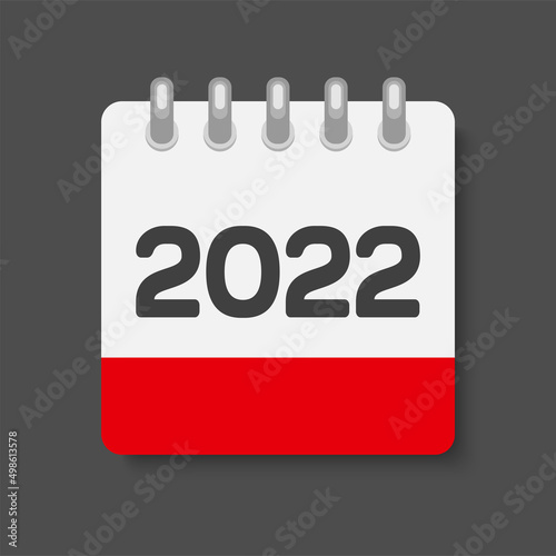 Vector icon calendar year 2022, icon of the year