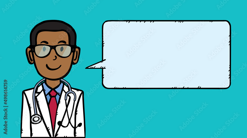 Hand drawn illustration of medical doctor avatar witch comic book bubble.
Hand drawn illustration of medical doctor avatar witch comic book bubble.
