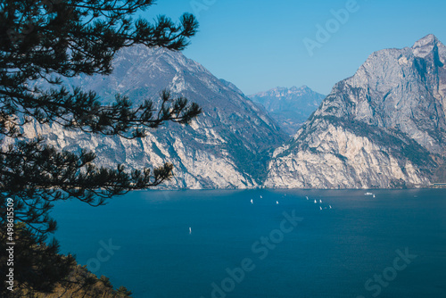 Beautiful view of lake Garda from the hills, Italy. © Inna