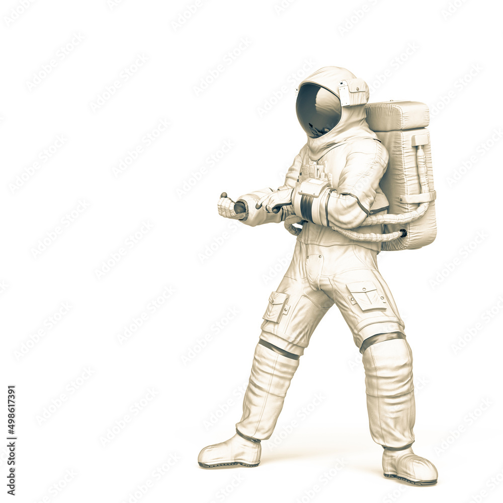 astronaut is pulling a invisible cable with copy space astronaut is pulling a invisible cable with copy space