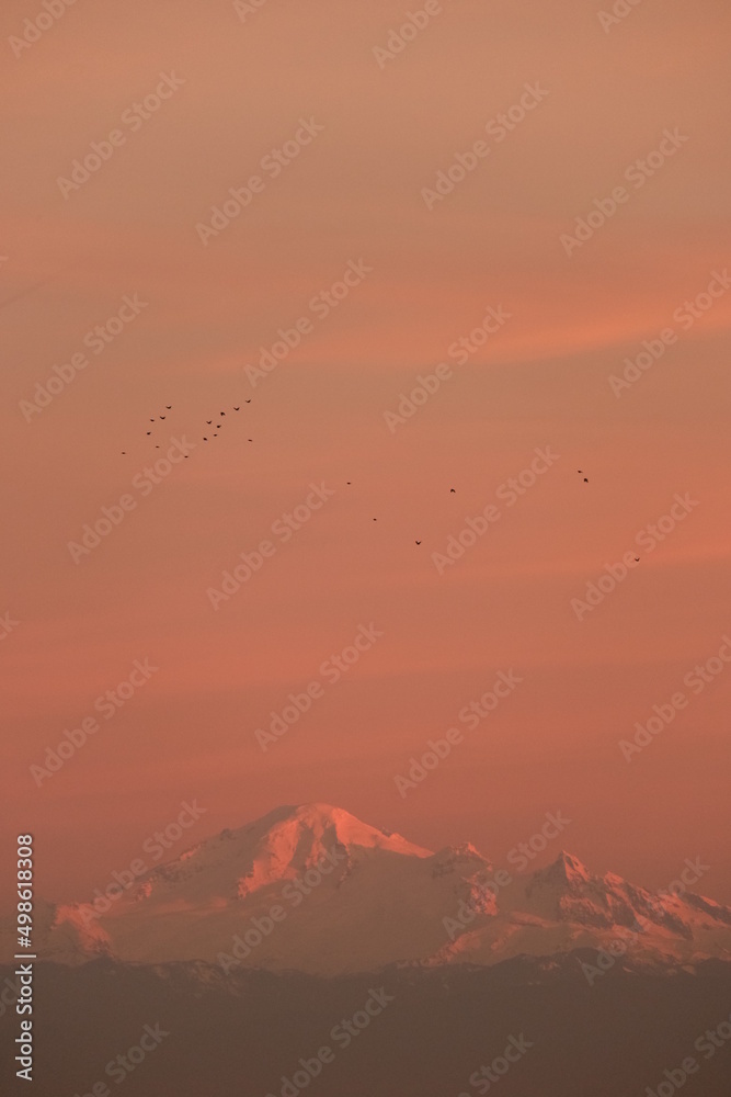 Mount Baker at dusk