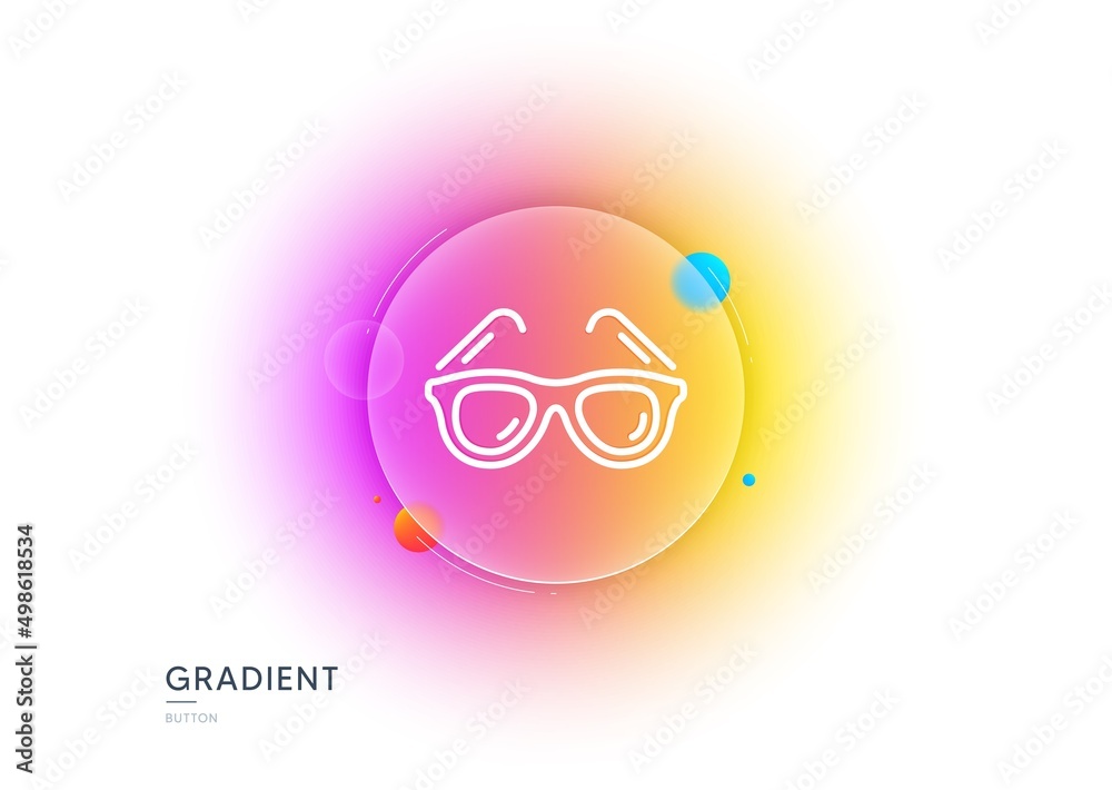 Travel sunglasses line icon. Gradient blur button with glassmorphism. Trip sun glasses sign. Holidays symbol. Transparent glass design. Sunglasses line icon. Vector Travel sunglasses line icon. Gradient blur button with glassmorphism. Trip sun glasses sign. Holidays symbol. Transparent glass design. Sunglasses line icon. Vector