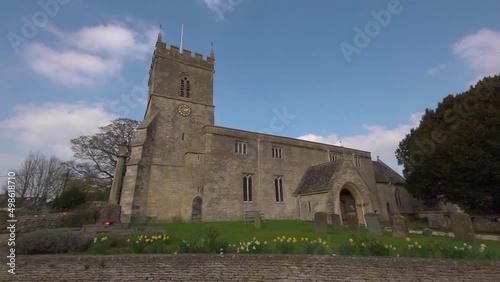 Village Church in Oxfordshire, Extreme wide angle, Pan right photo