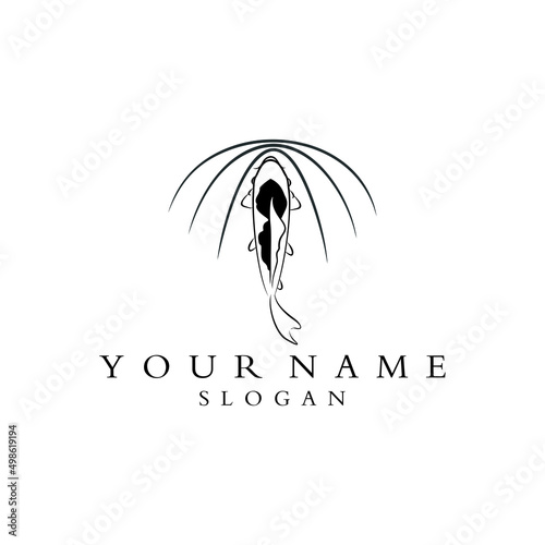 koy fish logo vector design