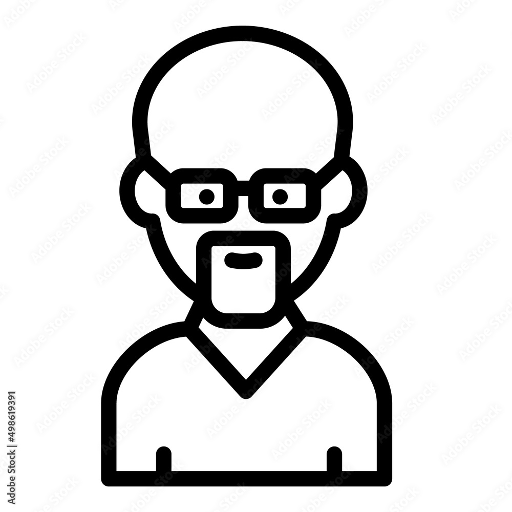 Man Beard User Avatar Flat Icon Isolated On White Background Man Beard User Avatar Flat Icon Isolated On White Background