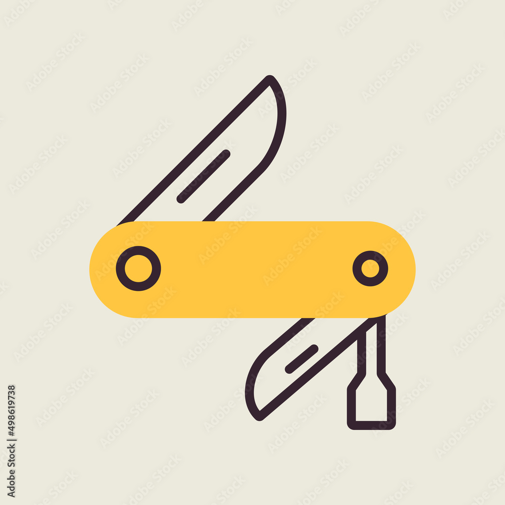 Jackknife vector icon. Camping sign
