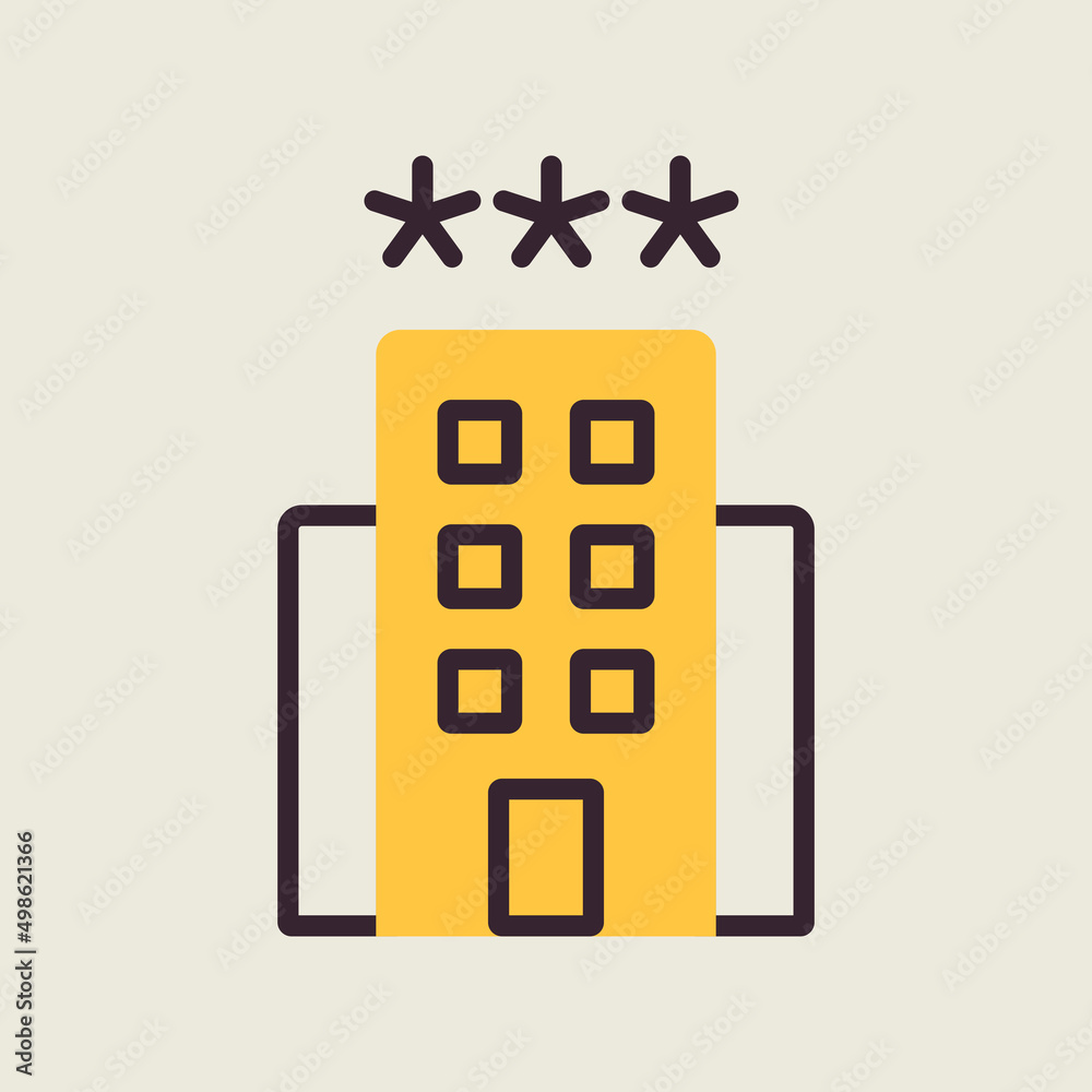 Three star hotel vector icon Three star hotel vector icon