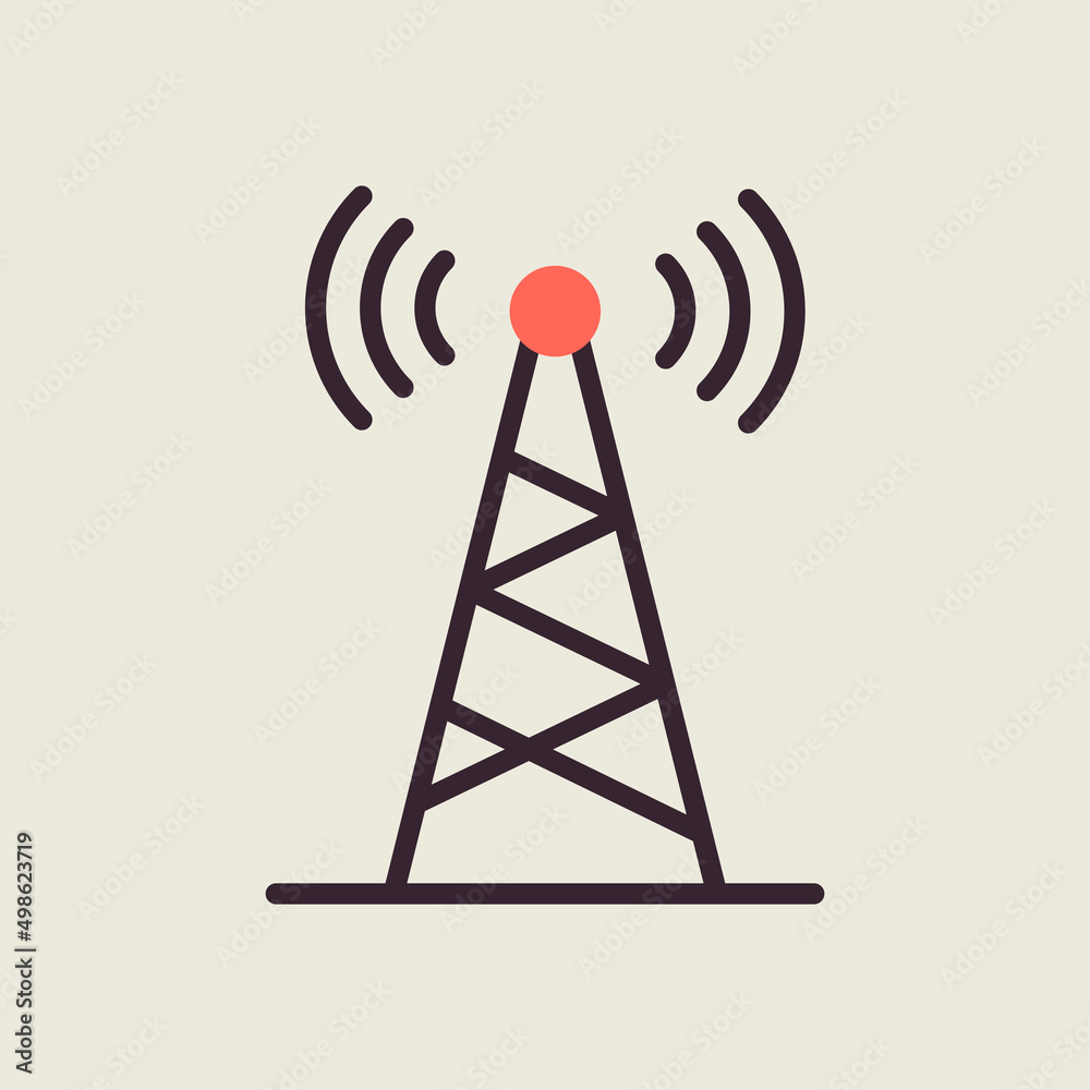 Communication antenna vector icon. Navigation sign Communication antenna vector icon. Navigation sign