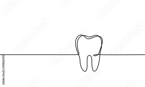 Single continuous line art drawing tooth