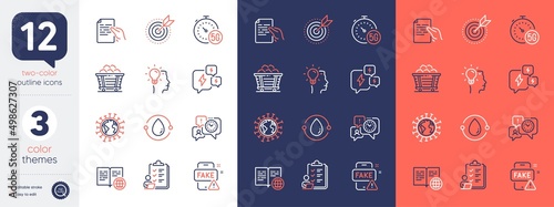 Set of Checklist, Hold document and Time management line icons. Include Coal trolley, Coronavirus, Target purpose icons. 5g internet, Cold-pressed oil, Fake news web elements. Vector
