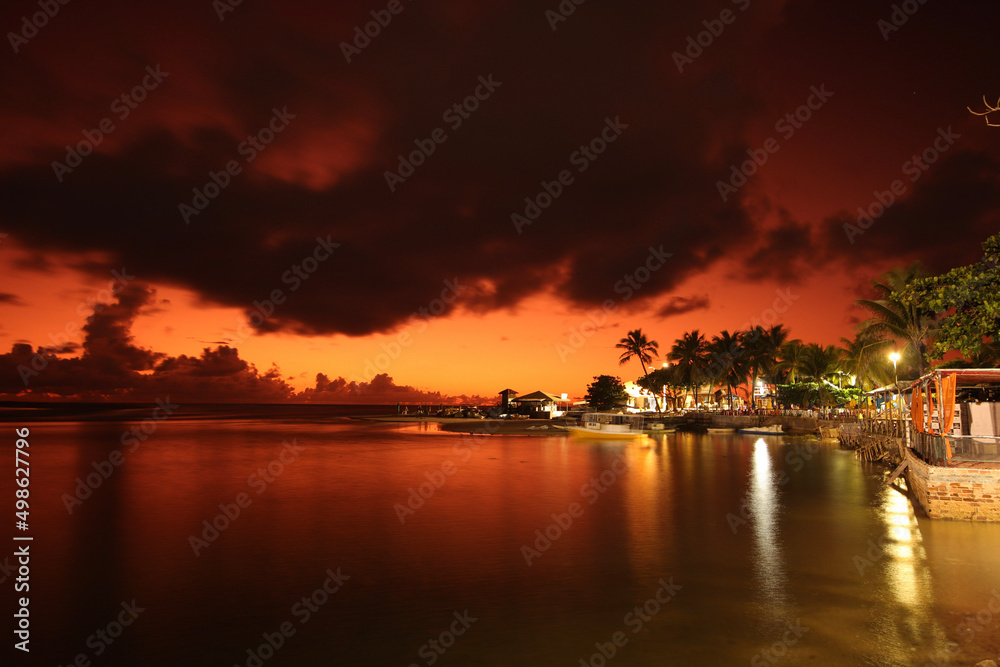 sunset over the river