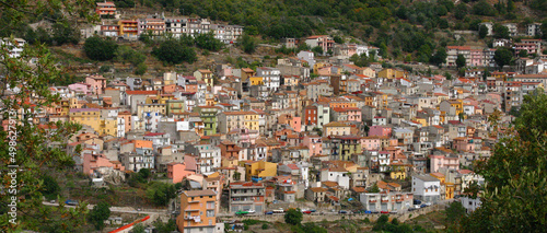 Panorama, Pastel houses on hillside,