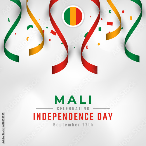 Happy Mali Independence Day September 22th Celebration Vector Design Illustration. Template for Poster, Banner, Advertising, Greeting Card or Print Design Element