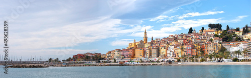 View of Menton on the French Riviera, France