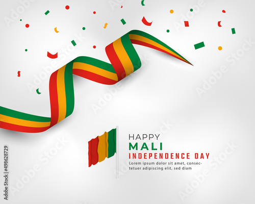 Happy Mali Independence Day September 22th Celebration Vector Design Illustration. Template for Poster, Banner, Advertising, Greeting Card or Print Design Element
