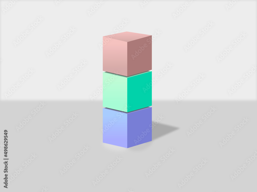 Three Stacked Building Blocks