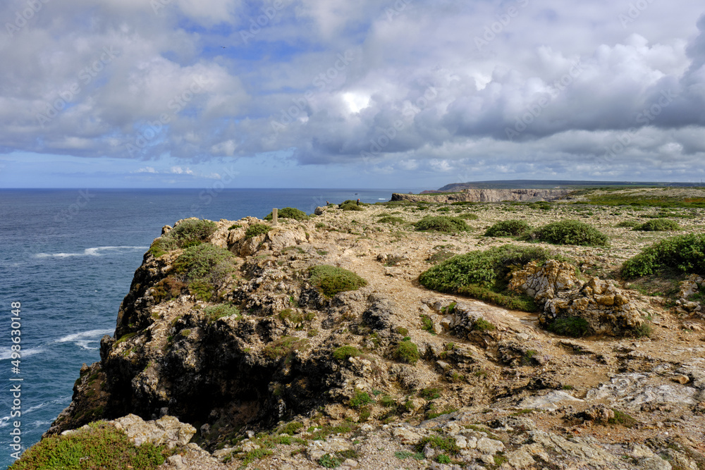 cliff and rocks at Pedra das Gaivotas near cape st Vincent in Sagres, algarve, Portugal