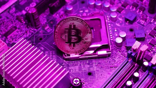 bitcoin on the motherboard , atmospheric light