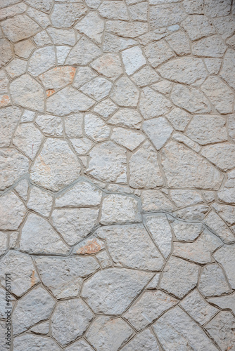 floor with cemented stone blocks, irregular pattern