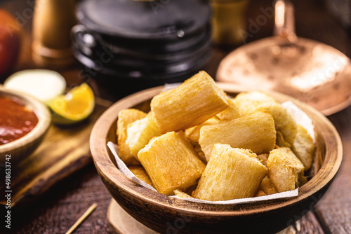 fried cassava, traditional food from the state of Minas Gerais, rustic cuisine with rural food of indigenous origin