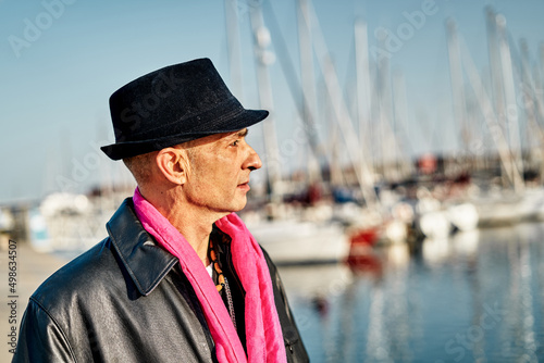 Portrait of stylish middle aged man