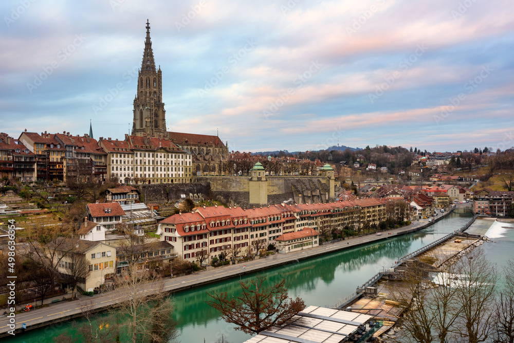 Old town of Bern city on Aare river, Switzerland