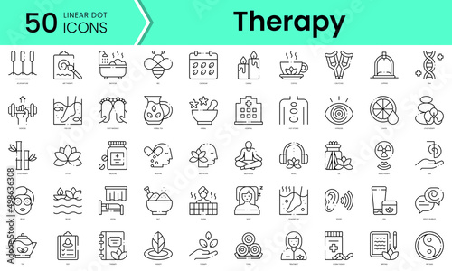 Set of therapy icons. Line art style icons bundle. vector illustration