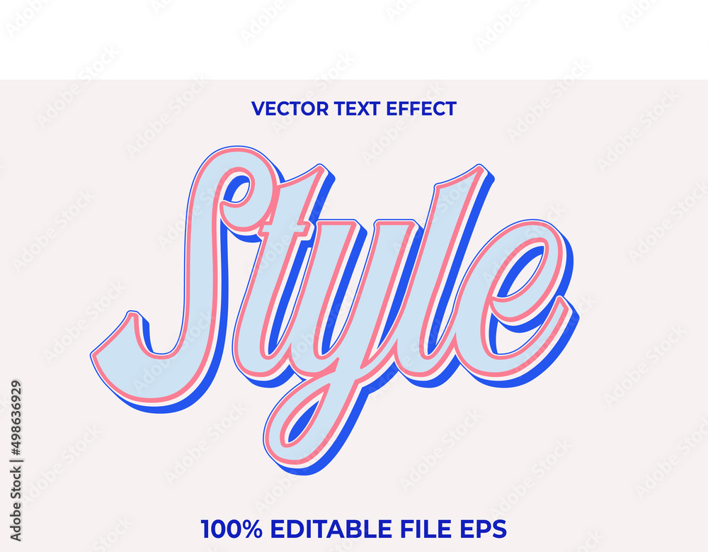 vector text effect style background white