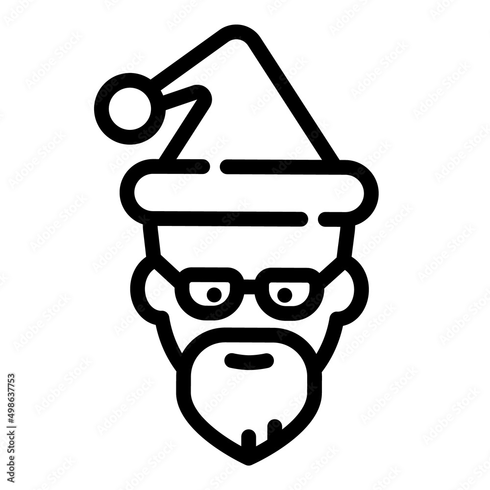 Santa Face Flat Icon Isolated On White Background Santa Face Flat Icon Isolated On White Background