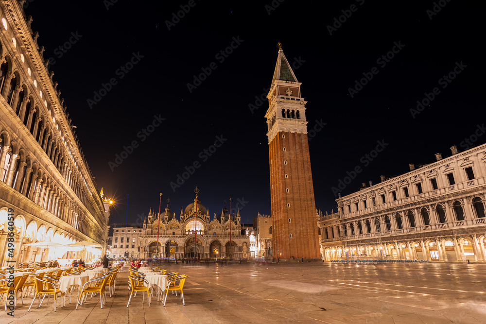 A deserted St Marks Square at night (Venice, Italy)