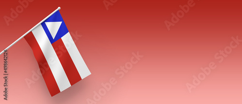 3d Illustration. A beautiful view of Bahia Brazilian State flag on a gradient background.