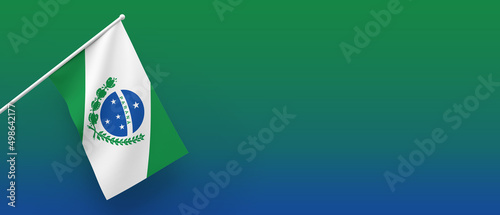 3d Illustration. A beautiful view of Parana Brazilian State flag on a gradient background.