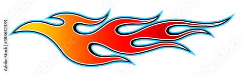 Racing flame car sticker tribal flame car decal fire tattoo vector art for car sides and motorcycle tanks