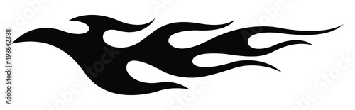 Fotografie, Obraz Flame car sticker vector art silhouette tribal flame car decal fire tattoo for c