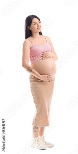 Pregnant young woman isolat...