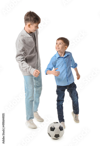 Cute brothers playing with ...