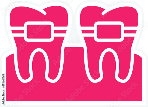 Vector Design Tooth Braces Icon Style