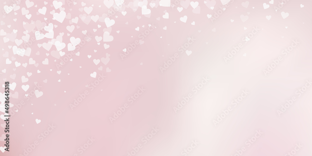 White heart love confettis. Valentine's day fallin White heart love confettis. Valentine's day fallin