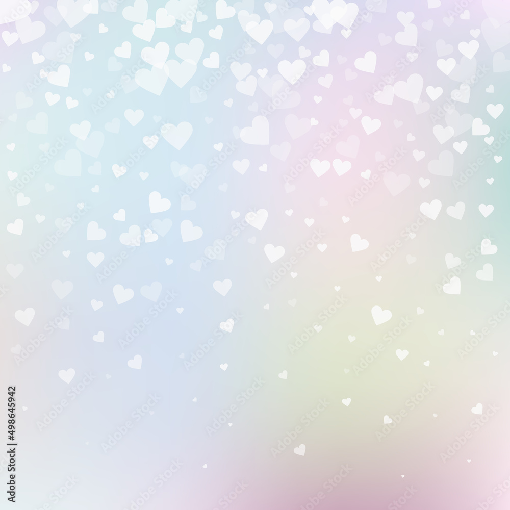 White heart love confettis. Valentine's day gradie White heart love confettis. Valentine's day gradie