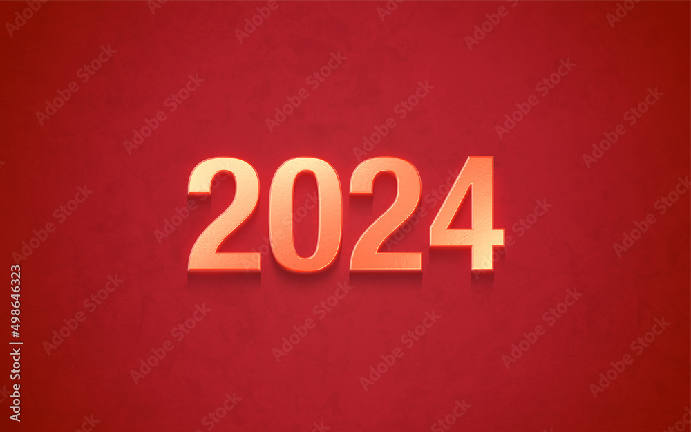 2024 text design, isolated on white background, 3d render 2024 text design, isolated on white background, 3d render
