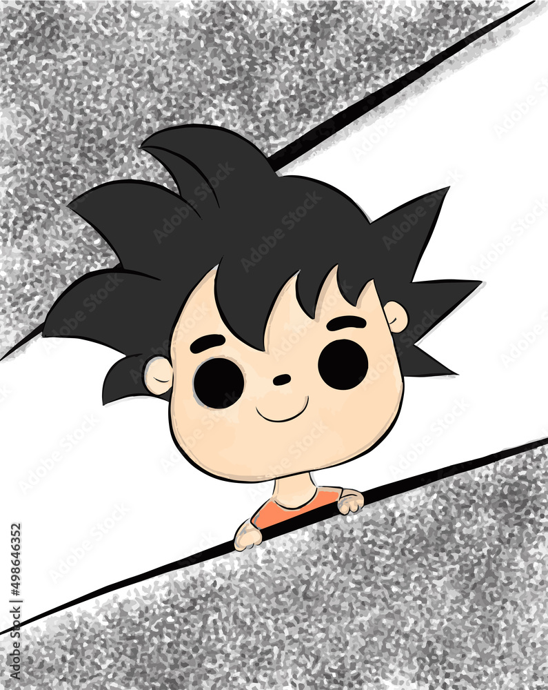 Goku kawaii fanart dragon ball ilustración de Stock | Adobe Stock